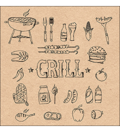 Napkin 33 Recycled Grill nature FSC Mix