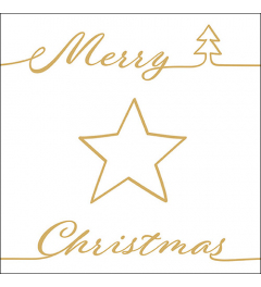 Napkin 33 Christmas star gold FSC Mix